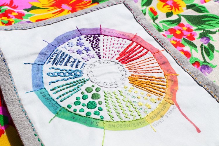 Color Wheel Embroidery by Dropcloth